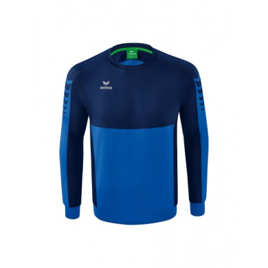 Erima Sport-Langarmshirt Six Wings Sweatshirt (Baumwollmix, funktionell) royalblau/navyblau Herren